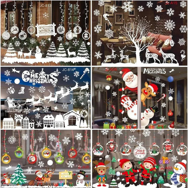 Christmas Window Stickers Merry Christmas Decorations For Home 2023 Christmas Wall Sticker Kids Wall Decals Happy New Year 2024 - megapoint.com